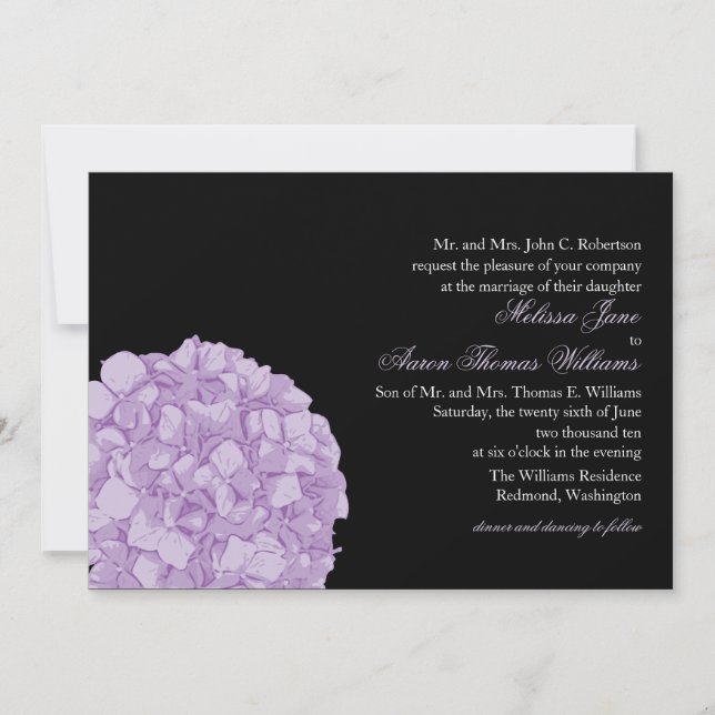 Hydrangea Wedding Invitation (Front)