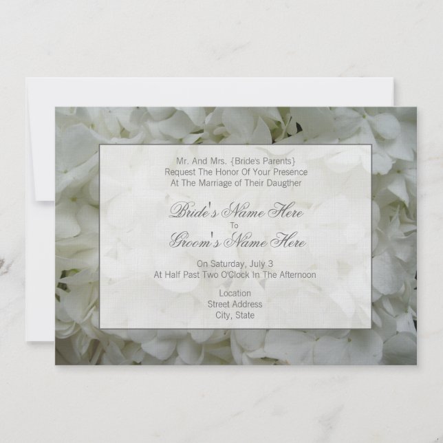 Hydrangea Wedding Invitation- From Bride's Parents Invitation (Front)