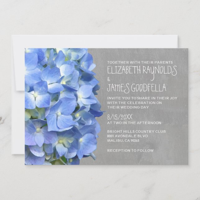 Hydrangea Wedding Invitations (Front)