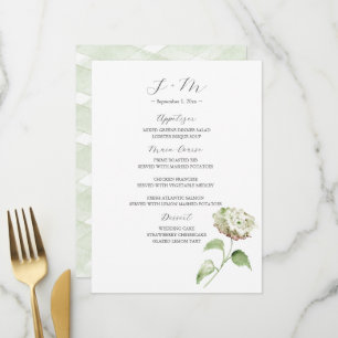 Hydrangea Wedding Table Decor   Menu