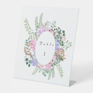 Hydrangea wedding table stand 2 pedestal sign