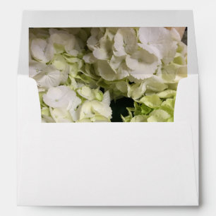 Hydrangea White Green Wedding Suite Envelope
