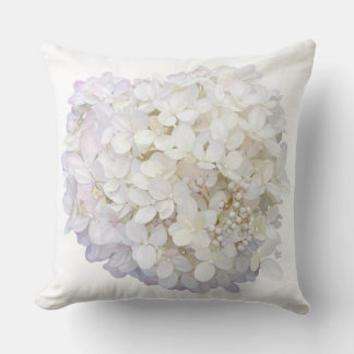 Hydrangea - White & Purple Blush - Throw Pillow