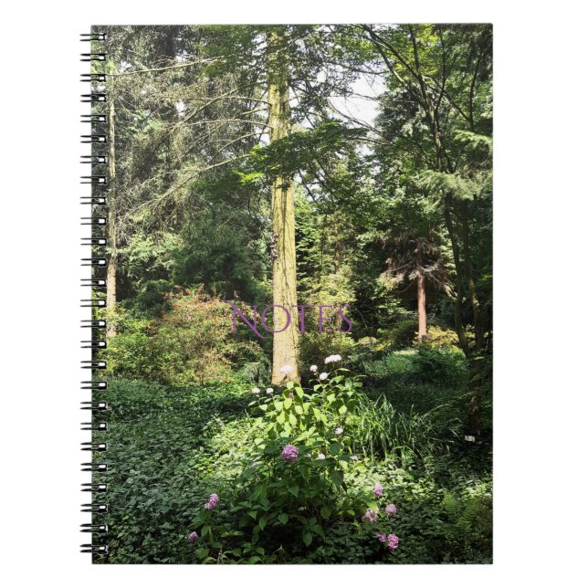 Hydrangea Wood Trees Nature Photography Spiral Notebook (Front)