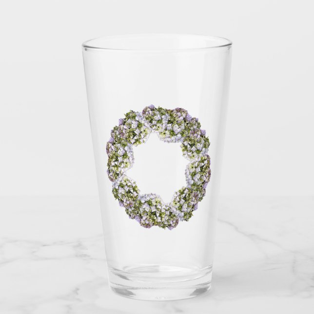 Hydrangea Wreath Glass (Front)