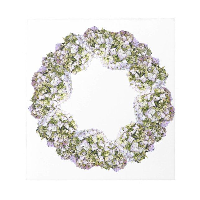 Hydrangea Wreath Notepad (Front)