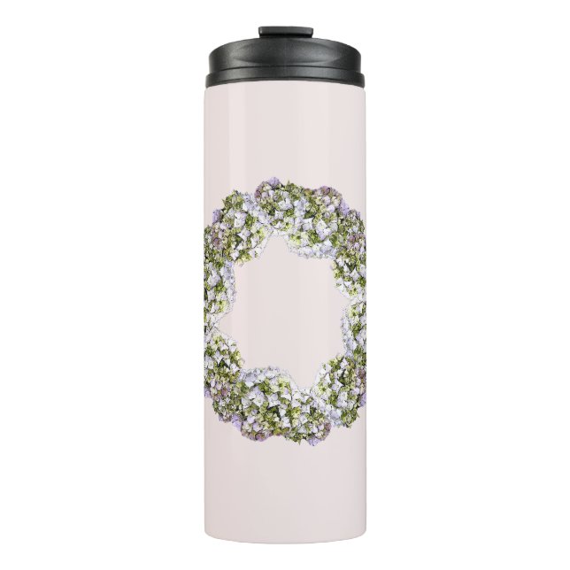 Hydrangea Wreath Thermal Tumbler (Front)