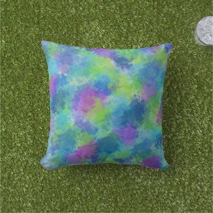 Hydrangeas Abstract Outdoor Cushion