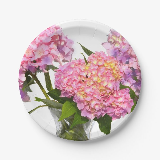 Hydrangeas and crystal paper plate (Front)