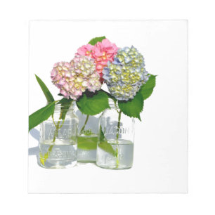 Hydrangeas and Mason jar Notepad
