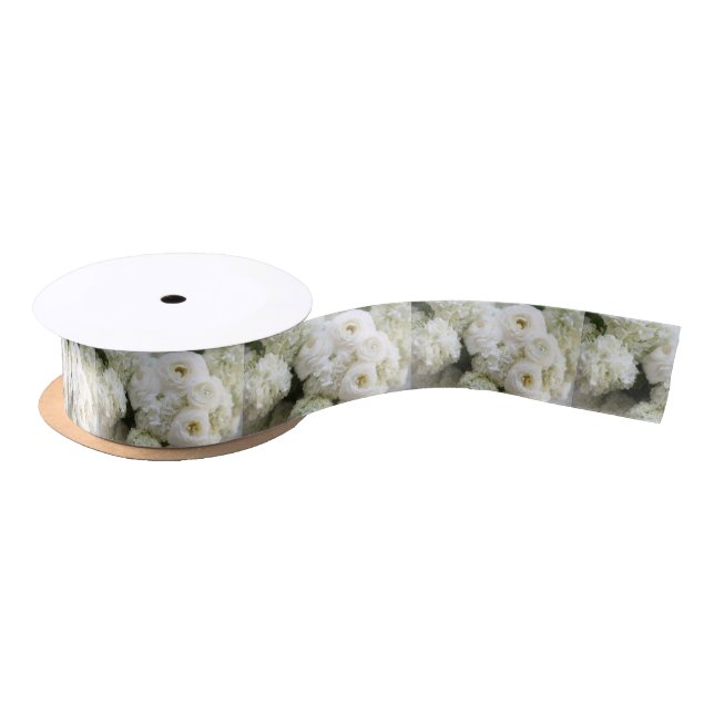 Hydrangeas and ranunculus satin ribbon (Spool)