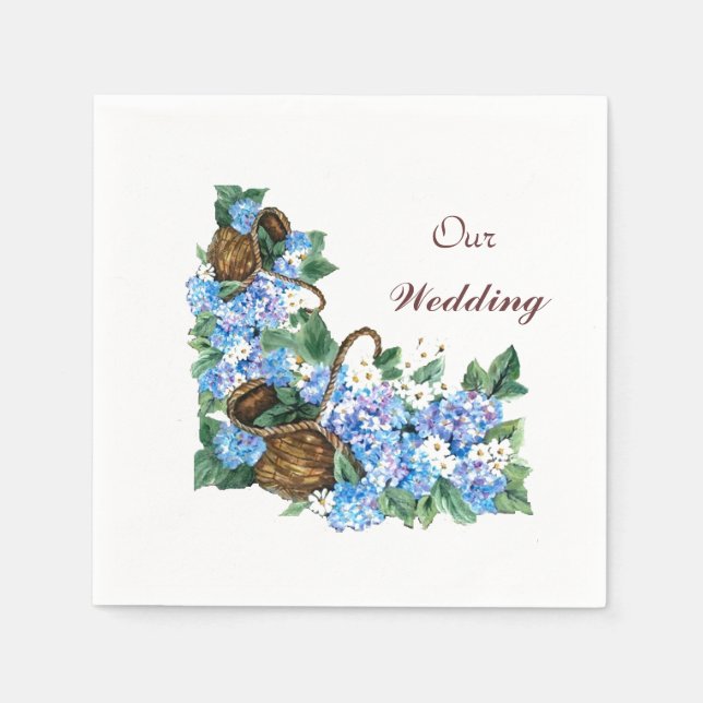 Hydrangeas basket napkin (Front)