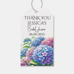 Hydrangeas Blue Flowers  Bridal Shower Party Gift Tags