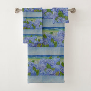 Hydrangeas By The Sea Bath Towel Set