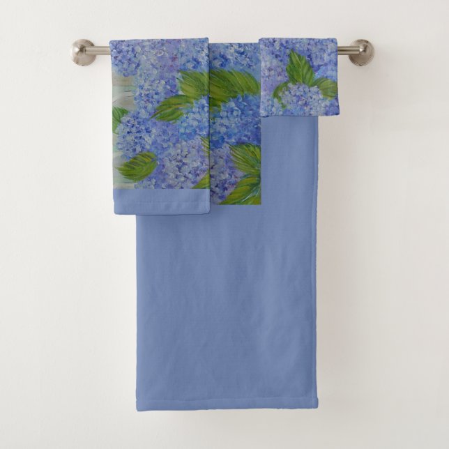 Hydrangeas By The Sea Bath Towel Set (Insitu)