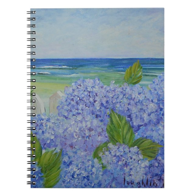 Hydrangeas By the Sea Spiral Notebook (Front)
