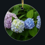 Hydrangeas Ceramic Tree Decoration<br><div class="desc">Romantic beautiful blue purple pink hydrangeas- photograph by H Cooper</div>