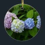Hydrangeas Ceramic Tree Decoration<br><div class="desc">Romantic beautiful blue purple pink hydrangeas- photograph by H Cooper</div>
