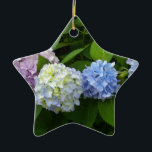 Hydrangeas Ceramic Tree Decoration<br><div class="desc">Romantic beautiful blue purple pink hydrangeas- photograph by H Cooper</div>