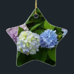 Hydrangeas Ceramic Tree Decoration<br><div class="desc">Romantic beautiful blue purple pink hydrangeas- photograph by H Cooper</div>