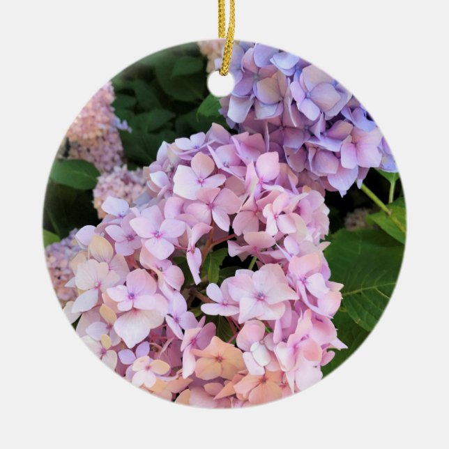 Hydrangeas Ceramic Tree Decoration (Front)