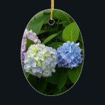 Hydrangeas Ceramic Tree Decoration<br><div class="desc">Romantic beautiful blue purple pink hydrangeas- photograph by H Cooper</div>