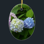 Hydrangeas Ceramic Tree Decoration<br><div class="desc">Romantic beautiful blue purple pink hydrangeas- photograph by H Cooper</div>