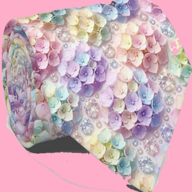  Hydrangeas & Diamonds | Pastel Rainbow Neck Tie (Creator Uploaded)