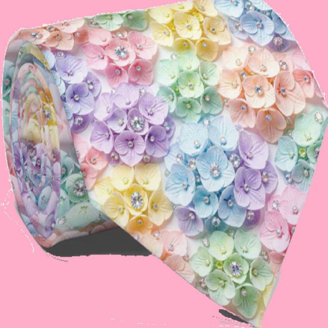  Hydrangeas & Diamonds | Pastel Rainbow Neck Tie (Creator Uploaded)