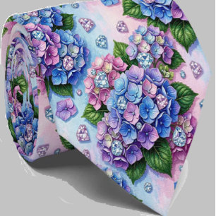 Hydrangeas & Diamonds Wedding and Events Neck Tie
