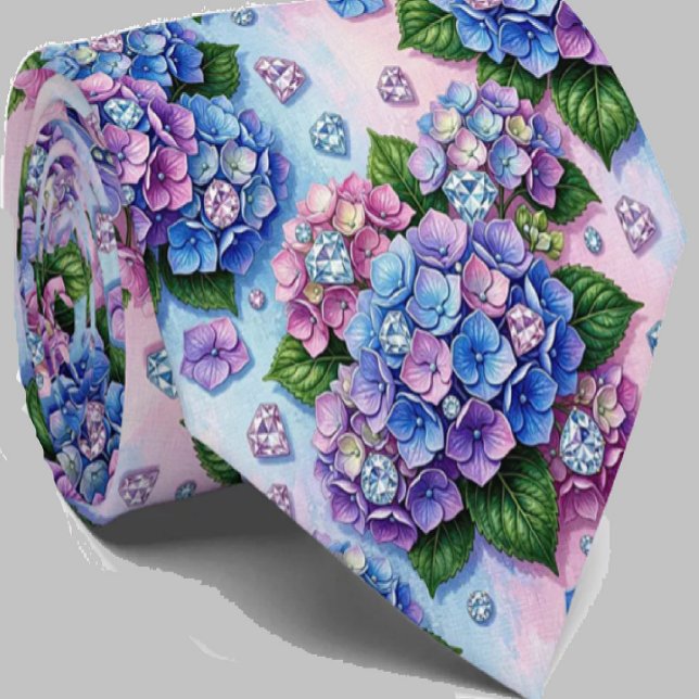  Hydrangeas & Diamonds | Wedding and Events Neck  Tie (Creator Uploaded)
