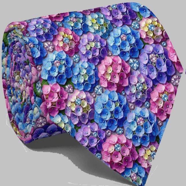  Hydrangeas & Diamonds | Wedding and Events Neck  Tie (Creator Uploaded)
