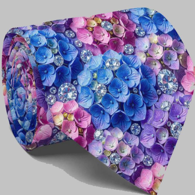  Hydrangeas & Diamonds | Wedding and Events Neck  Tie (Creator Uploaded)