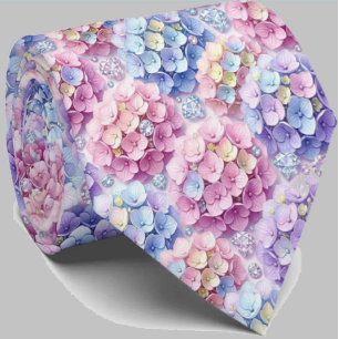 Hydrangeas & Diamonds Wedding and Events Neck Tie