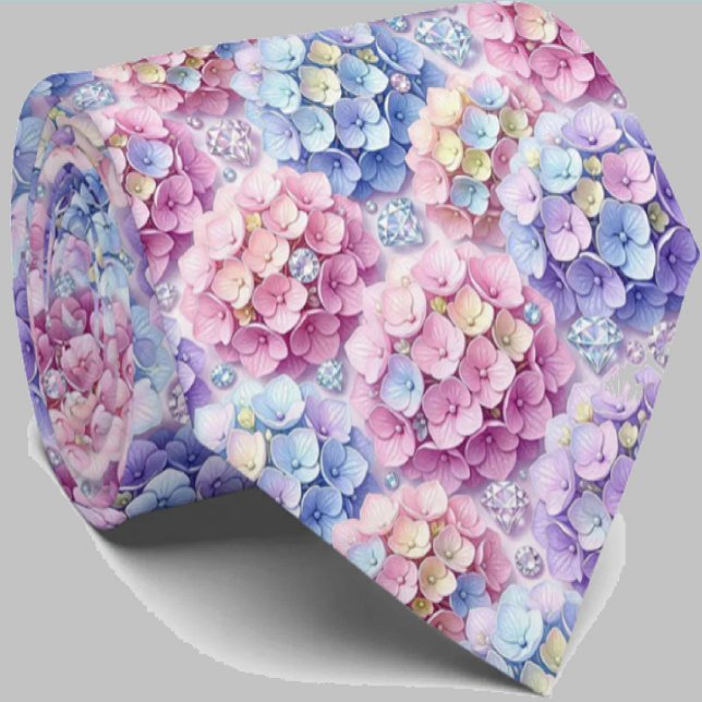  Hydrangeas & Diamonds | Wedding and Events Neck  Tie (Creator Uploaded)