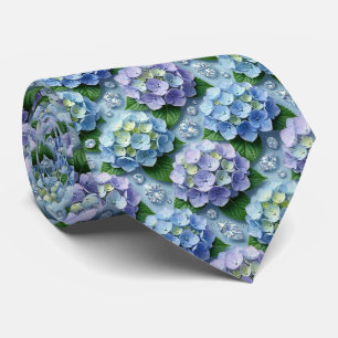  Hydrangeas & Diamonds   Wedding and Events Neck  Tie
