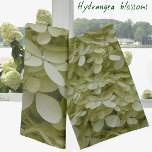 Hydrangeas Elegant Celadon Green Flowers Tea Towel