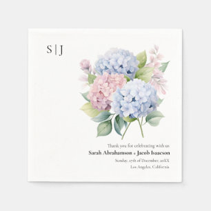 Hydrangeas Elegant Wedding Napkins