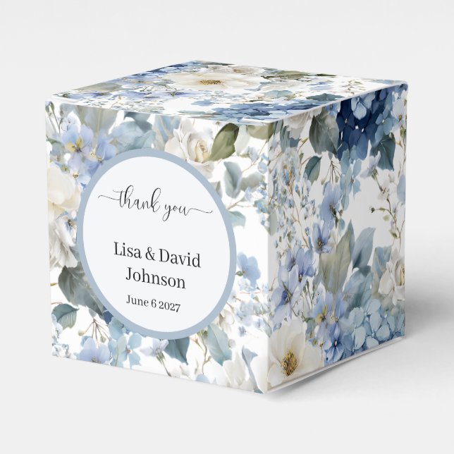 Hydrangeas Favour Gift Box (Front Side)