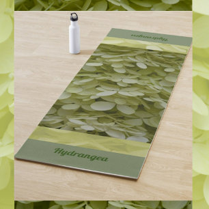 Hydrangeas Floral Celadon Green Blossoms Yoga Mat