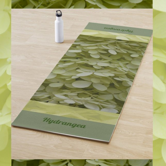 Hydrangeas Floral Celadon Green Blossoms Yoga Mat (Creator Uploaded)