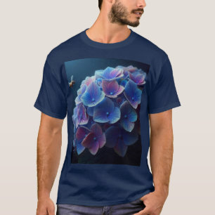 Hydrangeas Floral Purple and Blue T-Shirt