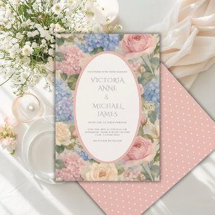 Hydrangeas Floral Vintage Wedding Invitation