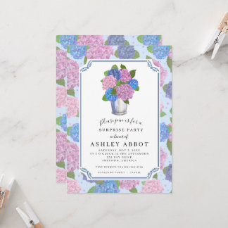 Hydrangeas Invitation 5x7 (A7 Size) Blues & Pinks