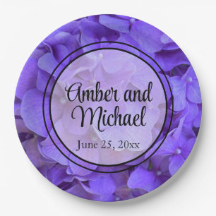 Hydrangeas Lavender lilac Paper Plate