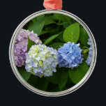 Hydrangeas Metal Tree Decoration<br><div class="desc">Romantic beautiful blue purple pink hydrangeas- photograph by H Cooper</div>