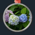 Hydrangeas Metal Tree Decoration<br><div class="desc">Romantic beautiful blue purple pink hydrangeas- photograph by H Cooper</div>