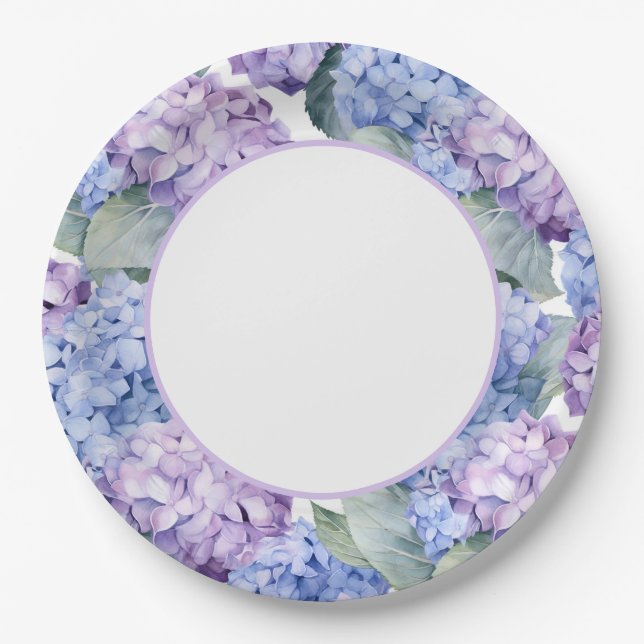 Hydrangeas  paper plate (Front)