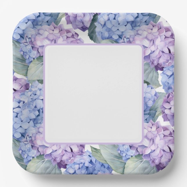 Hydrangeas  paper plate (Front)