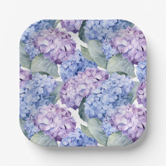 Hydrangeas  paper plate (Front)